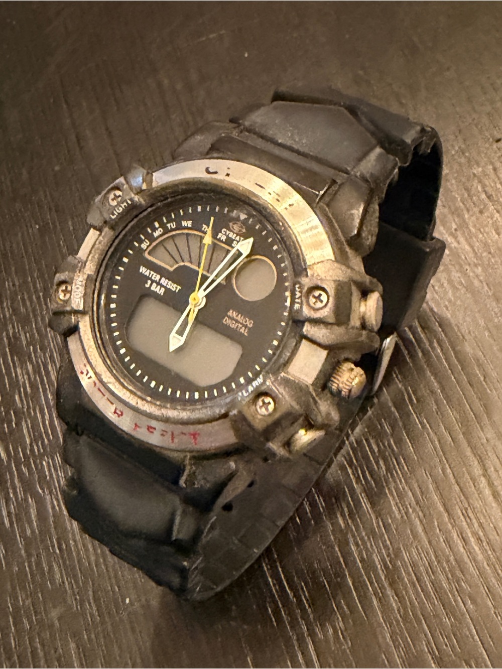 Black Analog-Digital Water Resistant Sports Watch